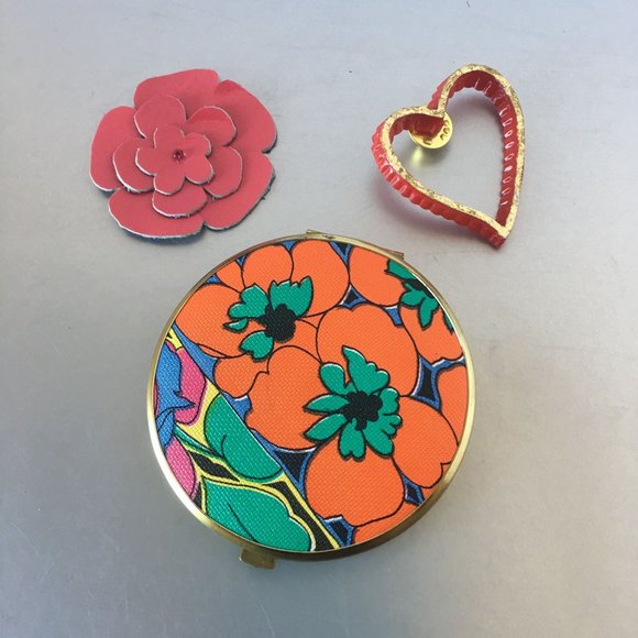 Psychedelic Compact Mirror Vintage Accessories made in Western Germany